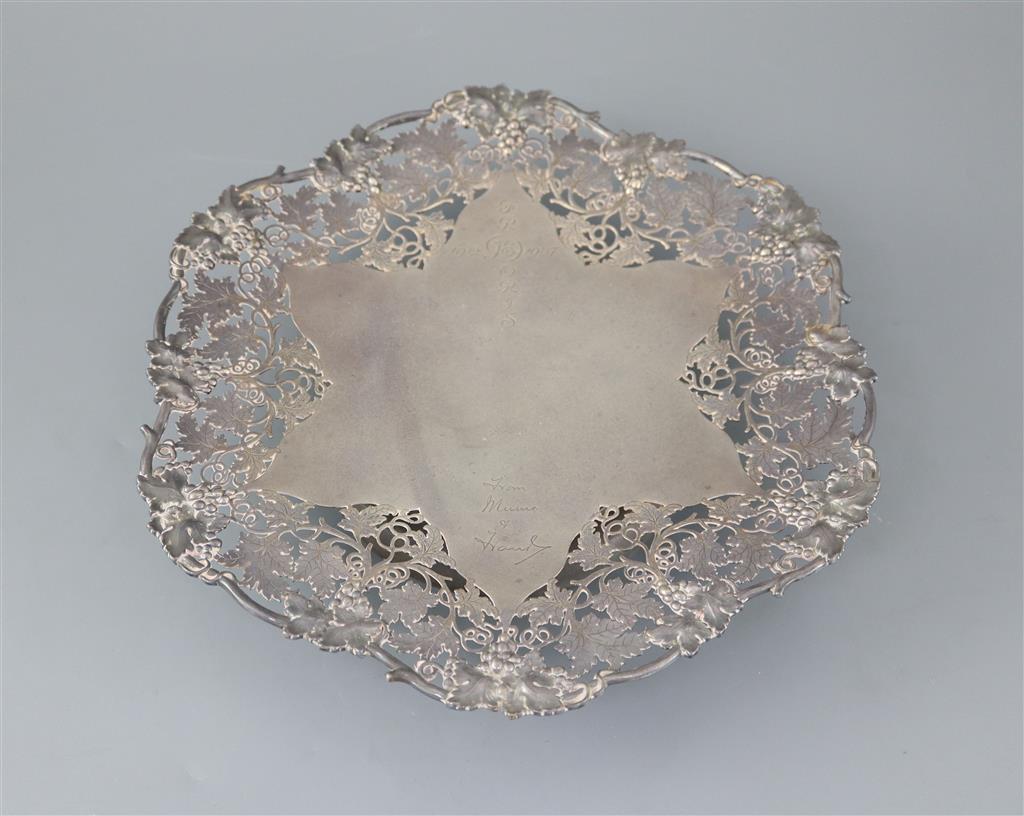 A George VI pierced silver pedestal dish, by Asprey & Co Ltd,
